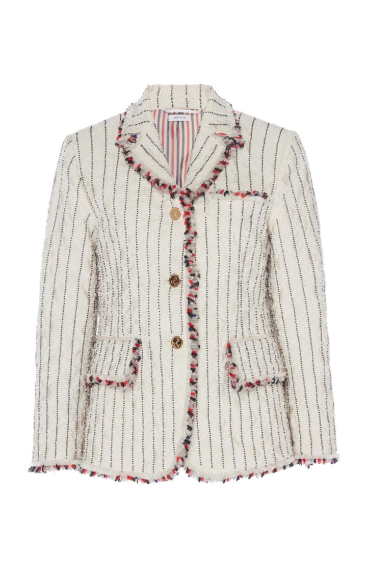 Thom Browne Narrow Shoulder Embroidered Sport Coat