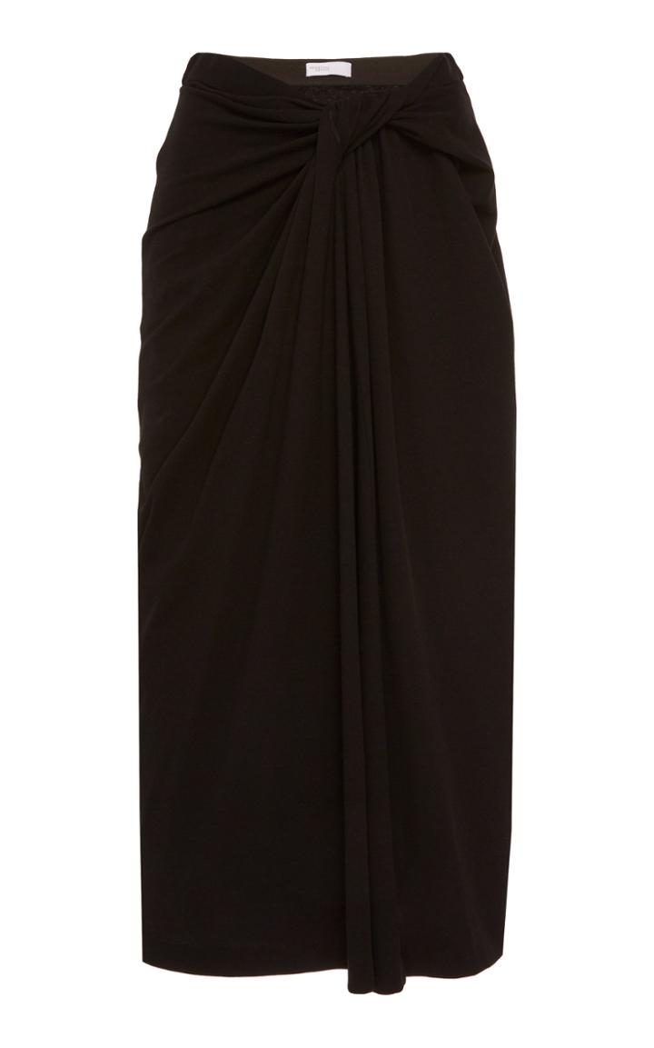 Rosetta Getty Twisted Cotton Midi Skirt