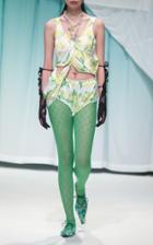 Moda Operandi Yuhan Wang Tulip-printed Satin Cropped Top