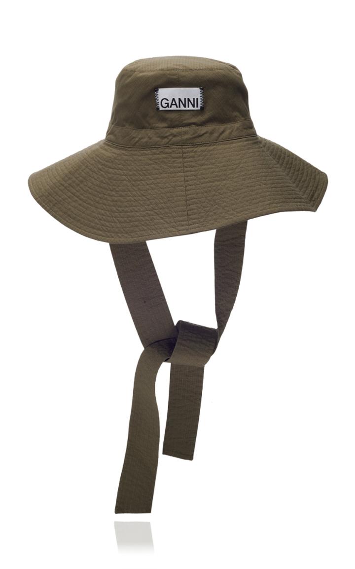 Ganni Rip Stop Cotton Bucket Hat