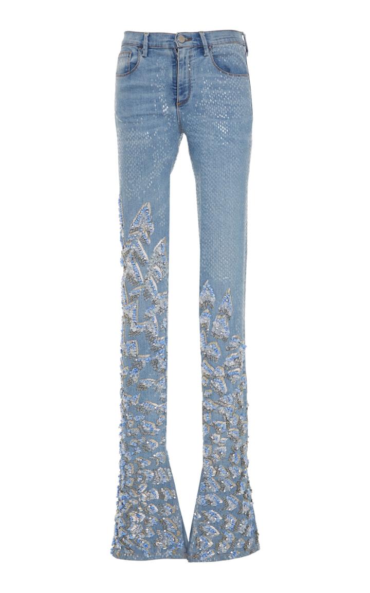 Roberto Cavalli Sequin Embroidered Flared Jean