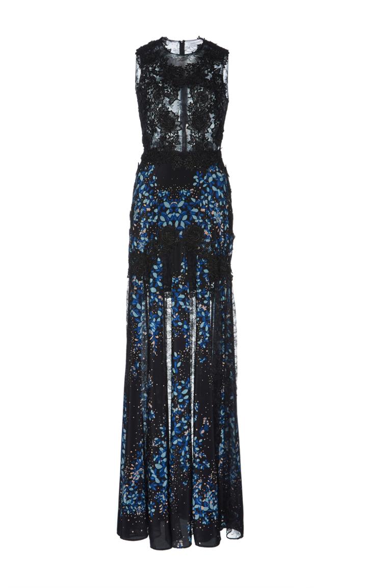 Zuhair Murad Printed Mermaid Dress With Macram Lace