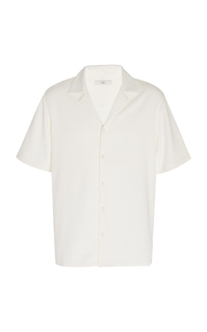 Moda Operandi Tibi Chalky Drape Short Sleeve Shirt Size: Xs