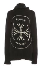 Tuinch Cashmere Turtleneck Logo Sweater