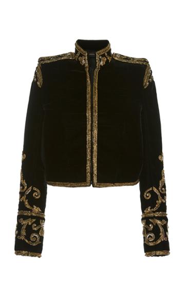 Alexandre Vauthier Embellished Velvet Jacket