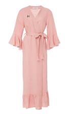 Sleeper Embroidered Linen Robe Dress