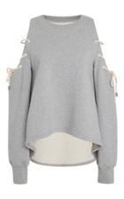Jonathan Simkhai Lace Up Cold Shoulder Top