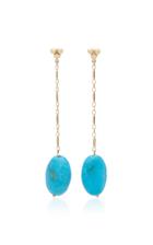 Haute Victoire Vintage 18k Yellow-gold And Turquoise Drop Earrings