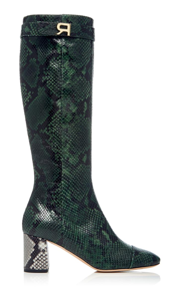 Rochas Knee High Python Boot