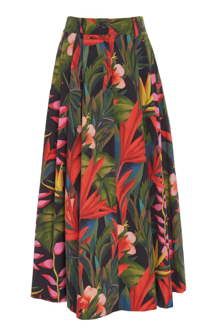 Mara Hoffman Tulay Floral-print Cotton-blend Flared Maxi Skirt