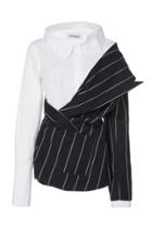 Monse Pinstriped Wool And Stretch-cotton Top