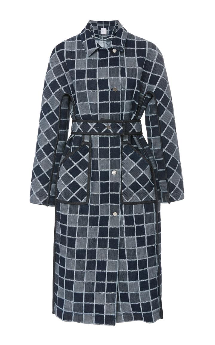 Rosetta Getty Checkered Cotton-blend Longline Coat