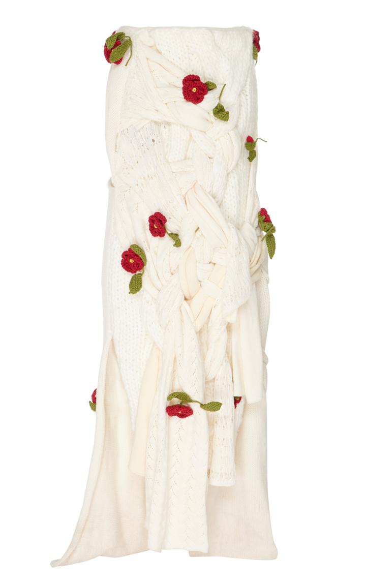 Moda Operandi Caroline Hu Floral Applique Crochet-knit Maxi Skirt Size: M