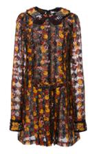 Anna Sui Fruits And Florals Ditsy Daze Embellished Collar Dress