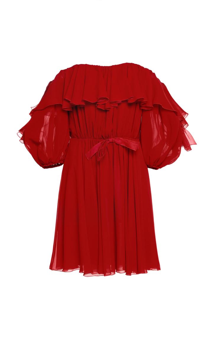 Moda Operandi Giambattista Valli Off-the-shoulder Chiffon Mini Dress Size: 40