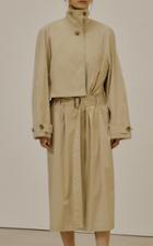 Moda Operandi Low Classic Shirred Cotton-blend Trench Coat