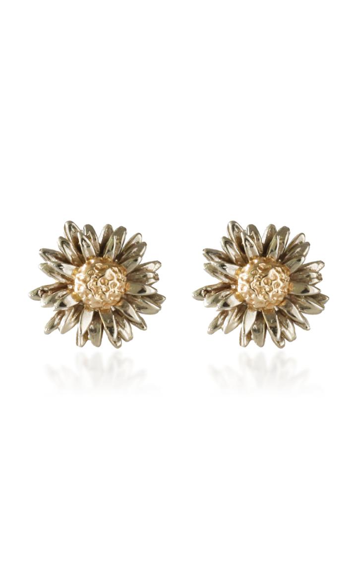 Bernard James Daisy 14k Yellow And White Gold Earrings