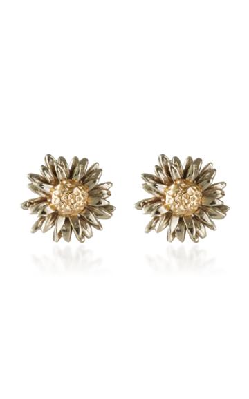 Bernard James Daisy 14k Yellow And White Gold Earrings