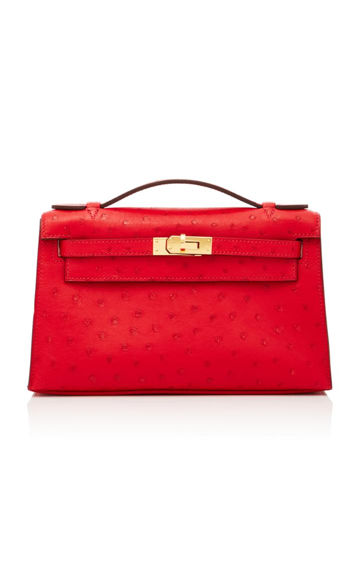 Heritage Auctions Special Collection Hermes Rouge Vif Ostrich Kelly Pochette