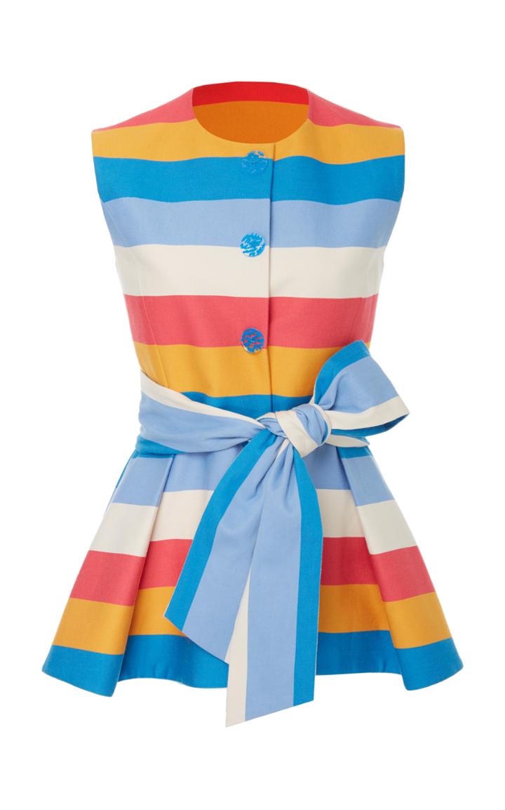 Carolina Herrera Striped Peplum Vest