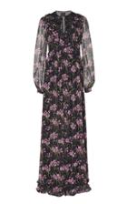 Giambattista Valli Floral Peasant Silk Maxi Dress