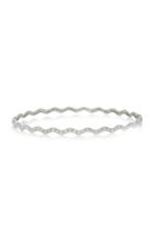 Ofira 18k White Gold Diamond Wave Bangle