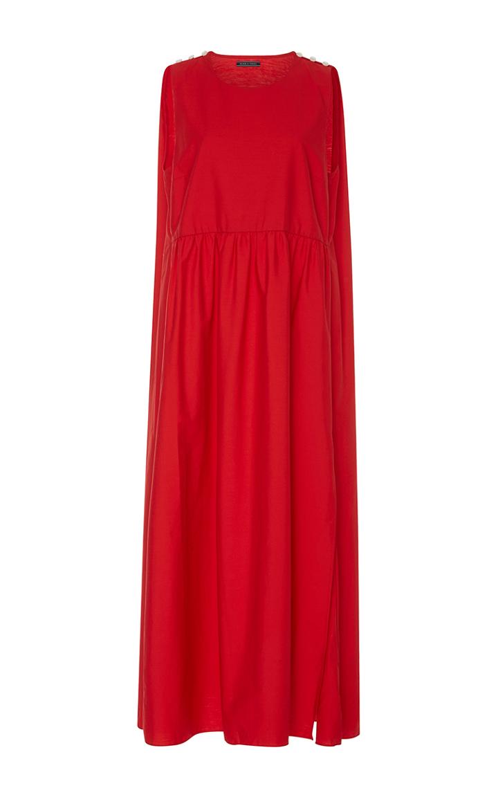Mds Stripes Cape Midi Dress