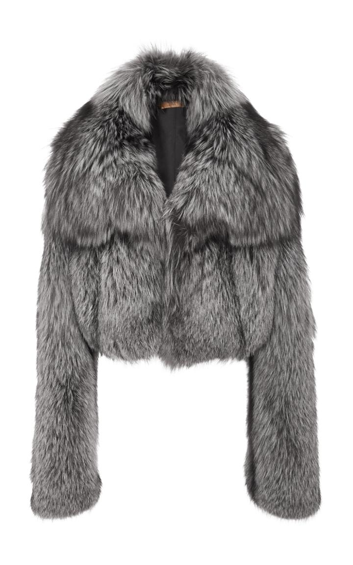 Michael Kors Collection Silver Fox Fur Shrug