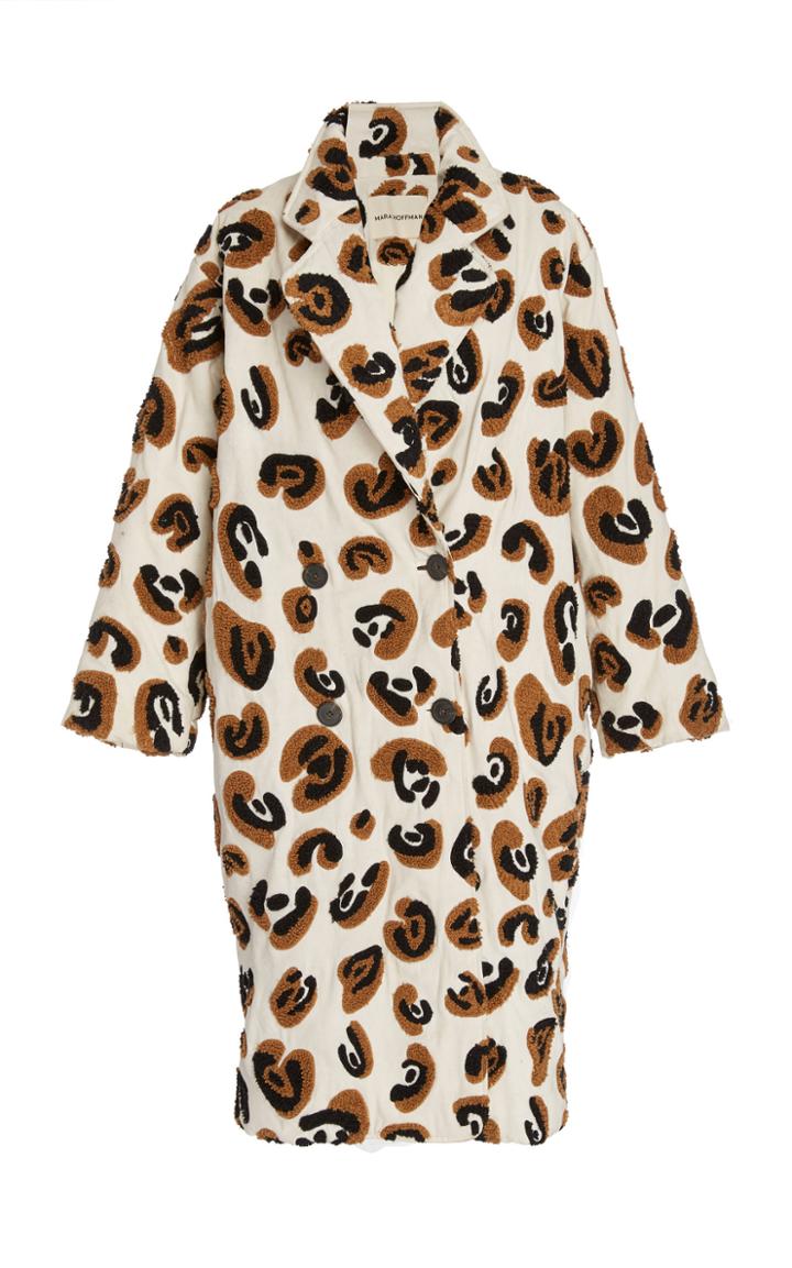 Mara Hoffman Clementine Double-breasted Leopard-print Cotton Coat