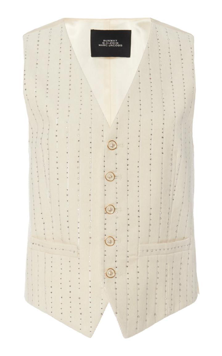 Moda Operandi Marc Jacobs Crystal-embellished Cotton-blend Corduroy Vest Size: S