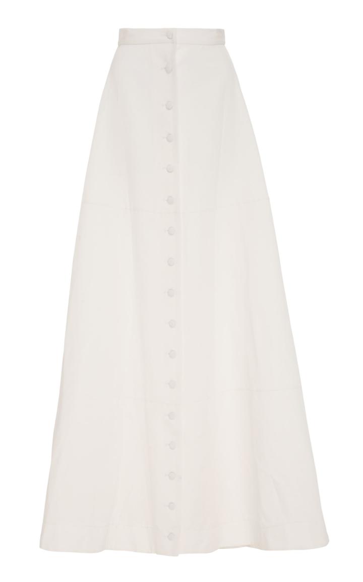 Lein Button Front Maxi Skirt