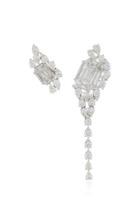 As29 Illusion Diamond & 18k White Gold Asymmetrical Earrings