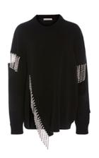 Christopher Kane Fringed Crystal-embellished Wool Sweatshirt