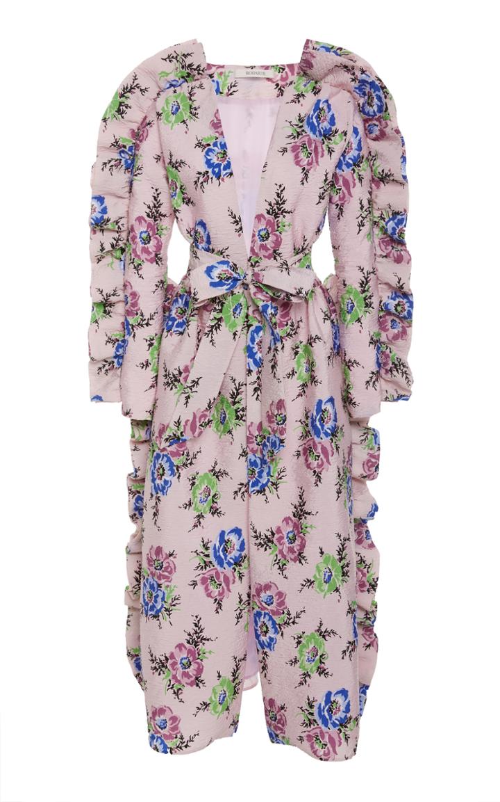 Rodarte Floral-print Ruffled Cloqu Midi Dress