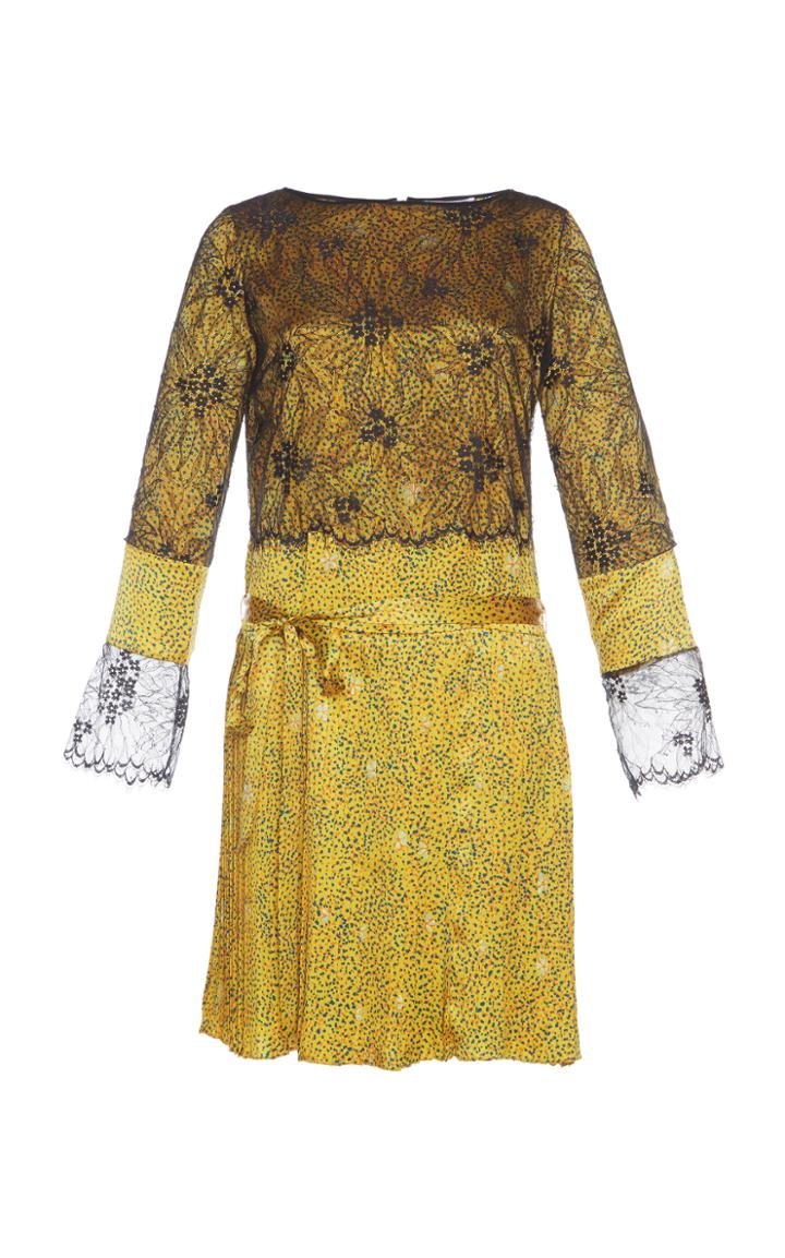 John Galliano Lace Plisse Dress