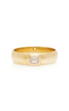 Zoe Chicco 14k Half Round Ring With Bezel Set Emerald Diamond