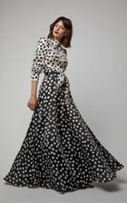 Carolina Herrera Long-sleeve Polka-dot Silk Top