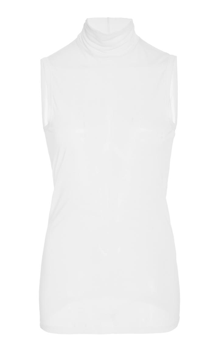 Rosetta Getty Sleeveless Crepe Turtleneck