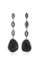 Kimberly Mcdonald Rhodium-plated 18k Gold Geode And Diamond Multi-tiered Earrings