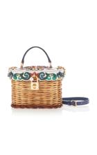 Dolce & Gabbana Printed Wicker Bucket Bag