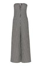Solid & Striped Strapless Gingham Seersucker Jumpsuit