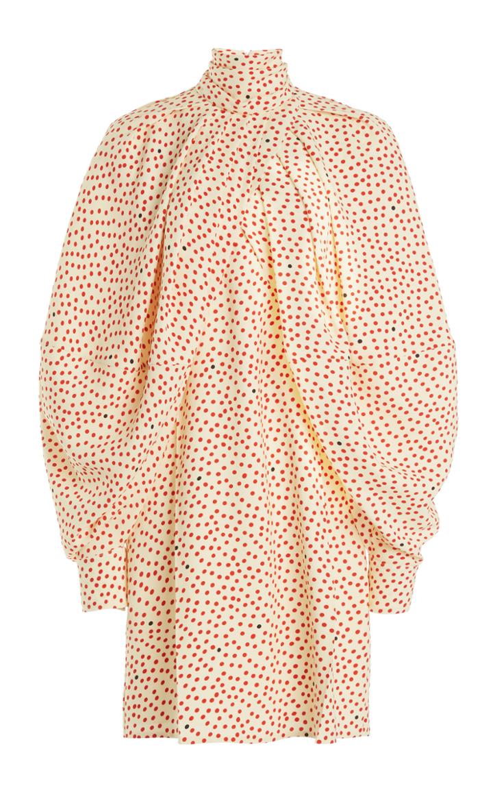 Moda Operandi Victoria Beckham Polka-dot Cady Cape-sleeve Midi Dress