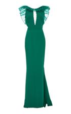 Alexandra Vidal French Knot Silk Georgette Gown