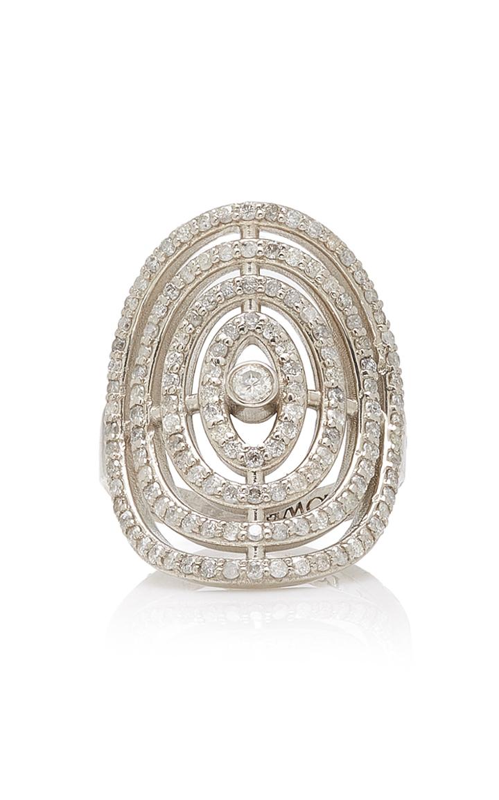 Sheryl Lowe Circle Of Life Sterling Silver Diamond Ring Size: 7