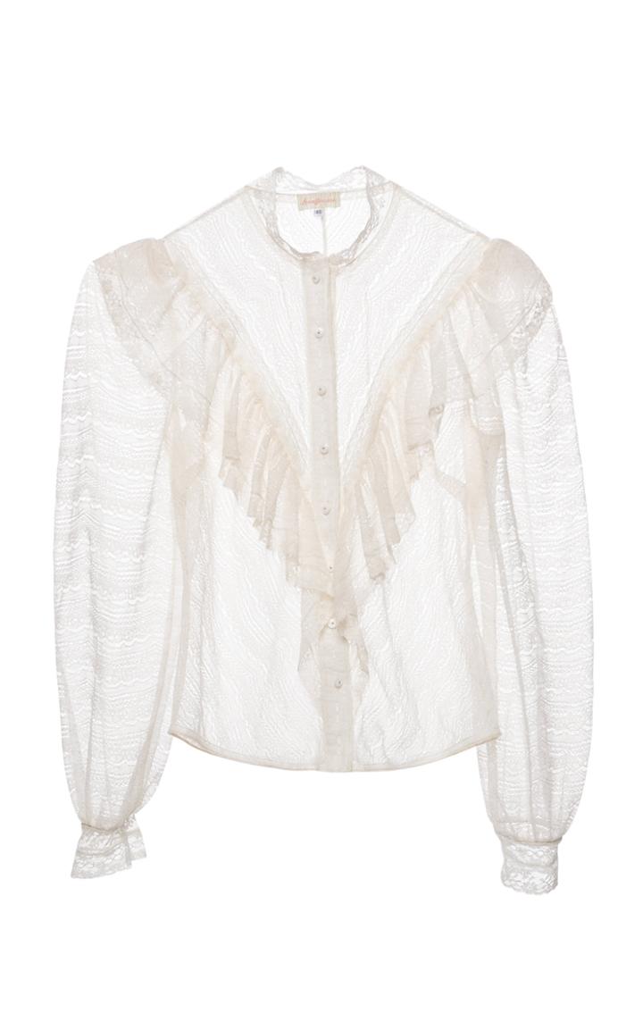 Moda Operandi Lena Hoschek Gabrielle Ruffled Lace Top