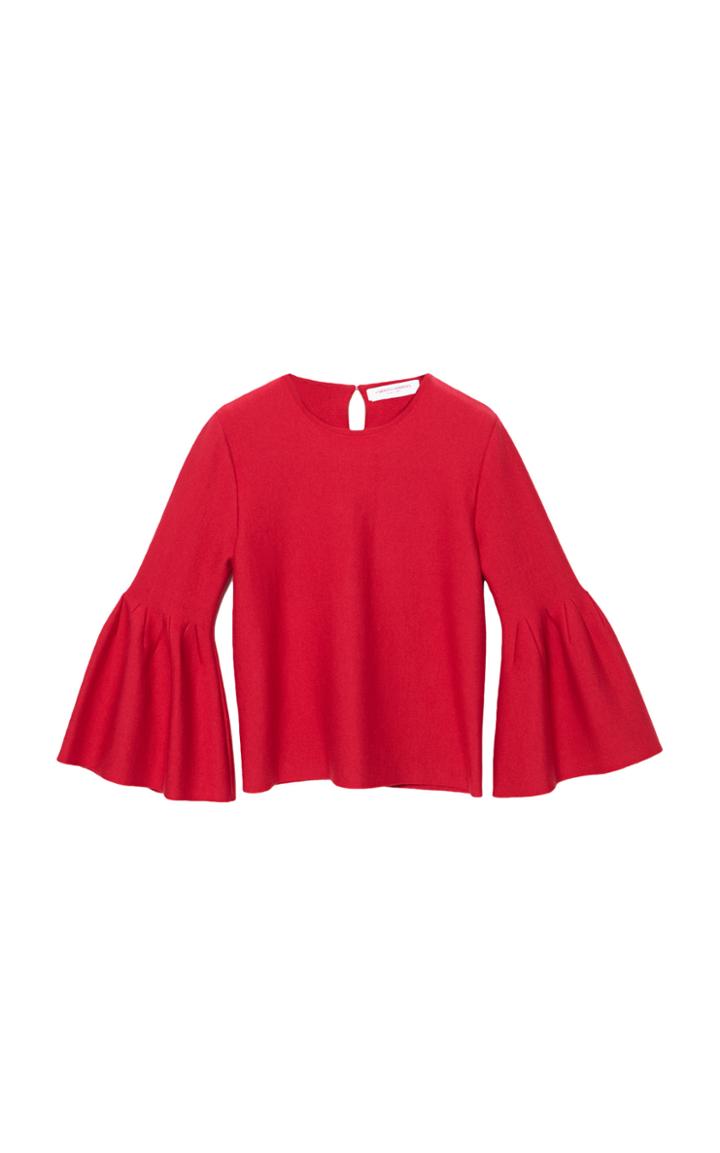 Moda Operandi Carolina Herrera Bell-sleeve Wool-blend Top