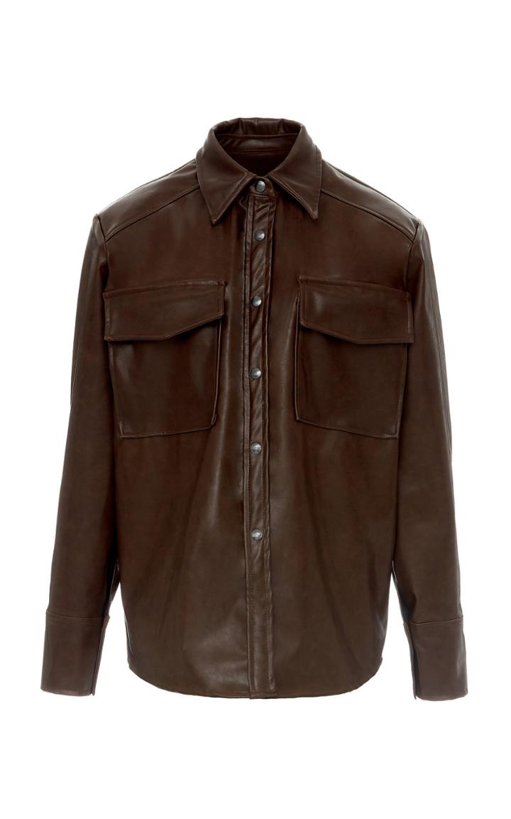 Studio Cut Faux Leather Top