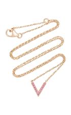 Sabine Getty Rose Gold V Necklace With Pink Sapphire