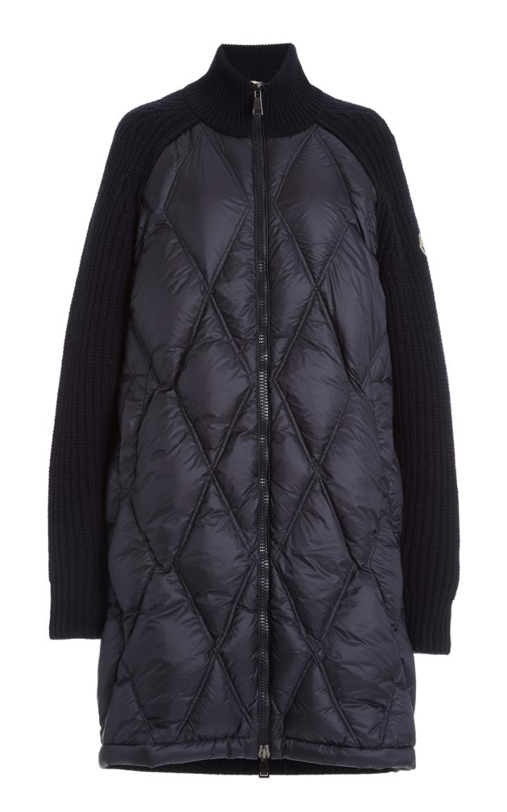 Moncler Wool-cashmere And Down Long Cardigan Coat