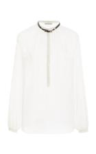 Moda Operandi Gabriela Hearst Vlychos Buckle-detailed Cotton-silk Voile Top